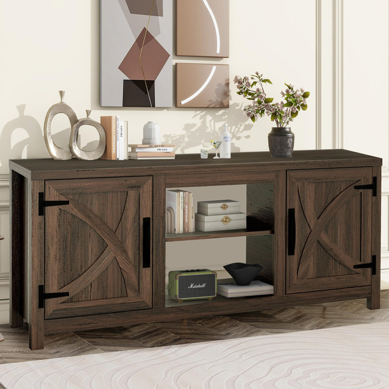 58" Tv Stand For Tvs Up To 65 Inch, Media Entertainment Center With Storage Cabinets, White Modern Tv Cabinet For Living Room