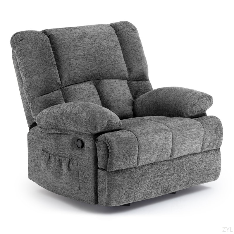 Oversized Rocking Rocker Recliner Chair For Living Room Adults, Light Grey