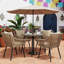 Ensemble repas en rotin de qualité supérieure avec trou pour parasol et coussins-915113339-915113336
