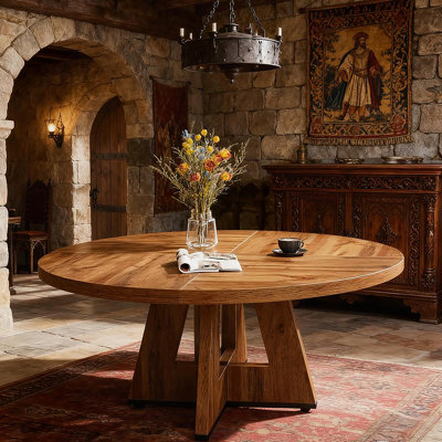 47 Inch Wood Dining Table Round Dining Table (Just 1Pcs Dining Table)