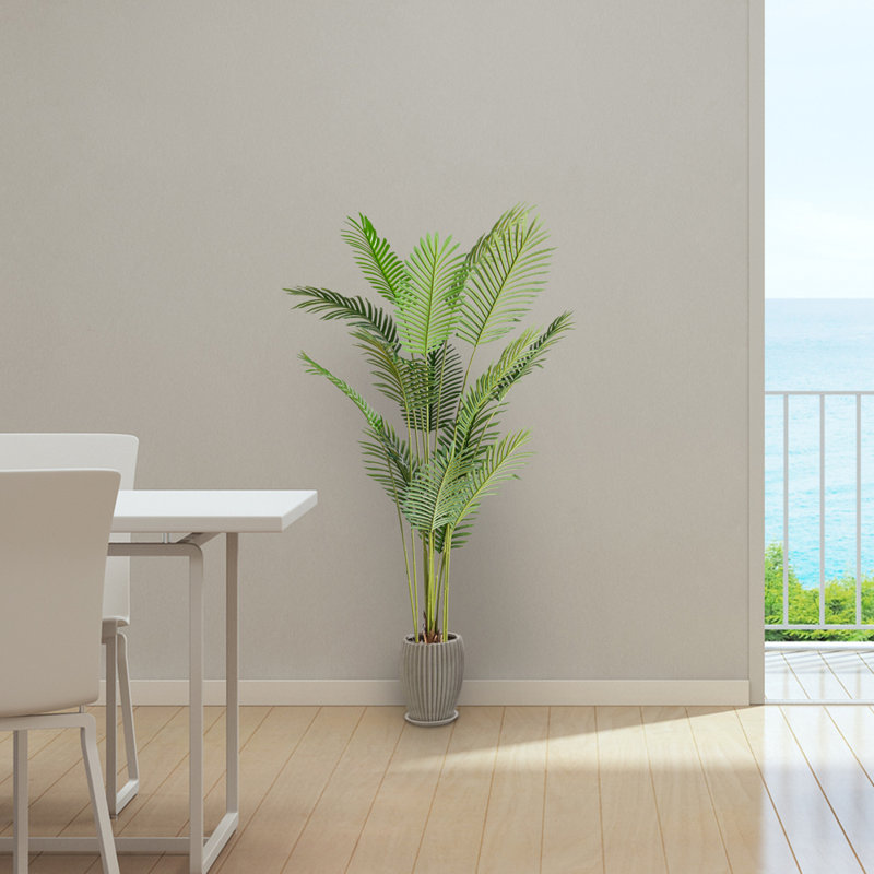 Melton Faux Palm Tree in Planter, 70.9" H x 31.5" W x 31.5" D