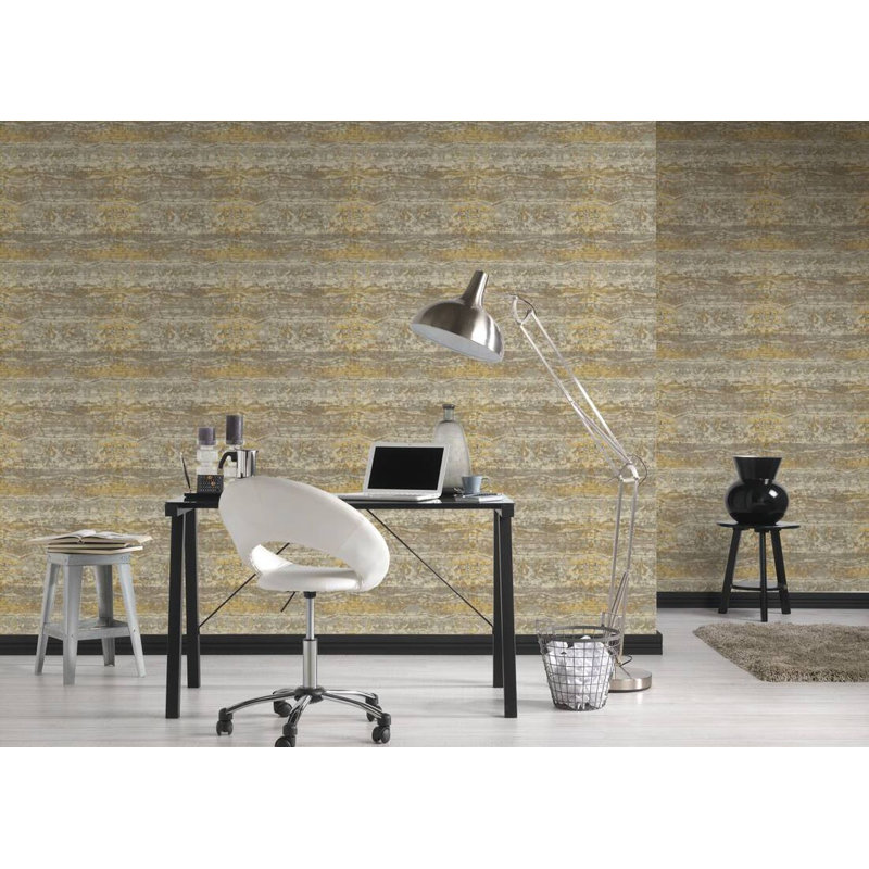 Rouleau de papier peint L 33 pi x l 21 po, Beige / crème / jaune