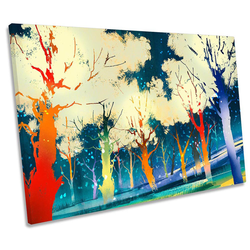Abstract Summer Trees - Wrapped Canvas Print, 91.4cm H x 137.2cm W x 4cm D