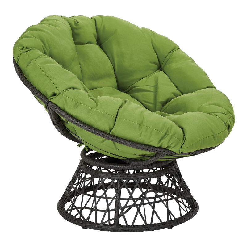 Leianna Upholstered Swivel Accent Chair, Green Polyester Blend, Black 