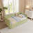 Twin Size 2‑in‑1 Sofa Bed Daybed with Trundle, Plaid Wavy Linen Upholstered Sofa‑to‑Bed with USB Charging Port, Rounded Corner Safe Design for Guest Room Bedroom-99235888