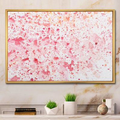 Red and Pink Stains - reproduction sur toile avec cadre flottant