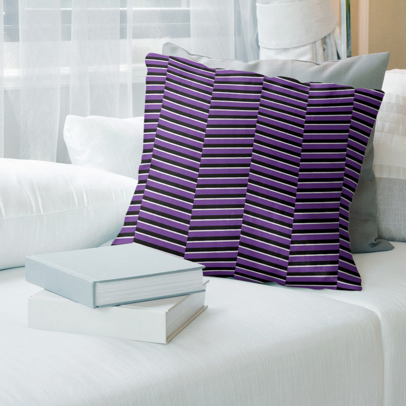 Coussin Fractured Stripes, H 20 po x l 20 po, Duvet synthétique, Mauve