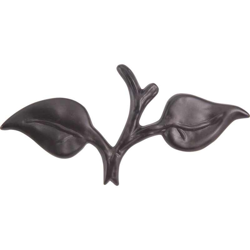 Aged Bronze Designer Leaf Bar Pull with Mounting Hardware