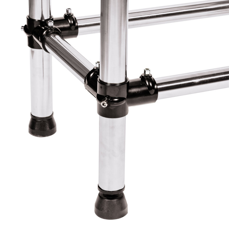 Ivory Elevated Grooming Tub with Chrome Stand