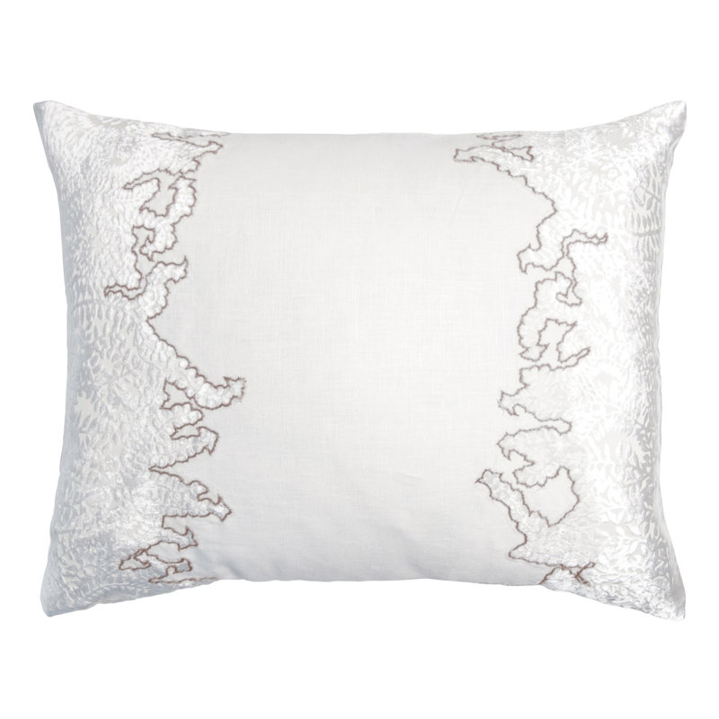 Ferns Floral Linen Throw Pillow, Latte, Rectangle 16"H x 20" W
