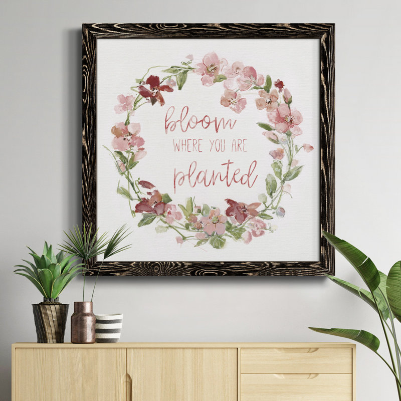 «Succulent Trio I», peinture sur toile encadrée, Cadre noir, H 35,5 po x l 35,5 po x P 1,5 po