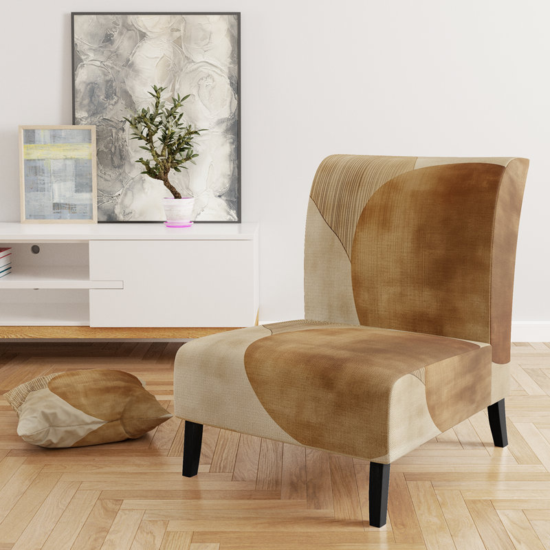 Fauteuil de chambre Abstract Mid-Century rembourré - Fauteuil de chambre Abstract Sun Arc I, Slipper Armless