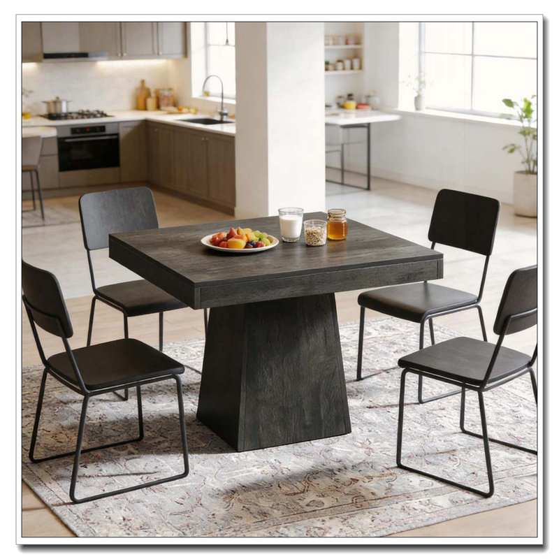 Table carrée, table basse, Gris foncé