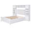 Lit double en bois avec armoire intégrée, une tablette et un rangement - Blanc espace-1676550883