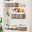 Wicker Storage Baskets, 6 Pack Rectangular Baskets With Handle For Organizing, Cube Storage Bins For Closet/Clothes/Dresser, Brown