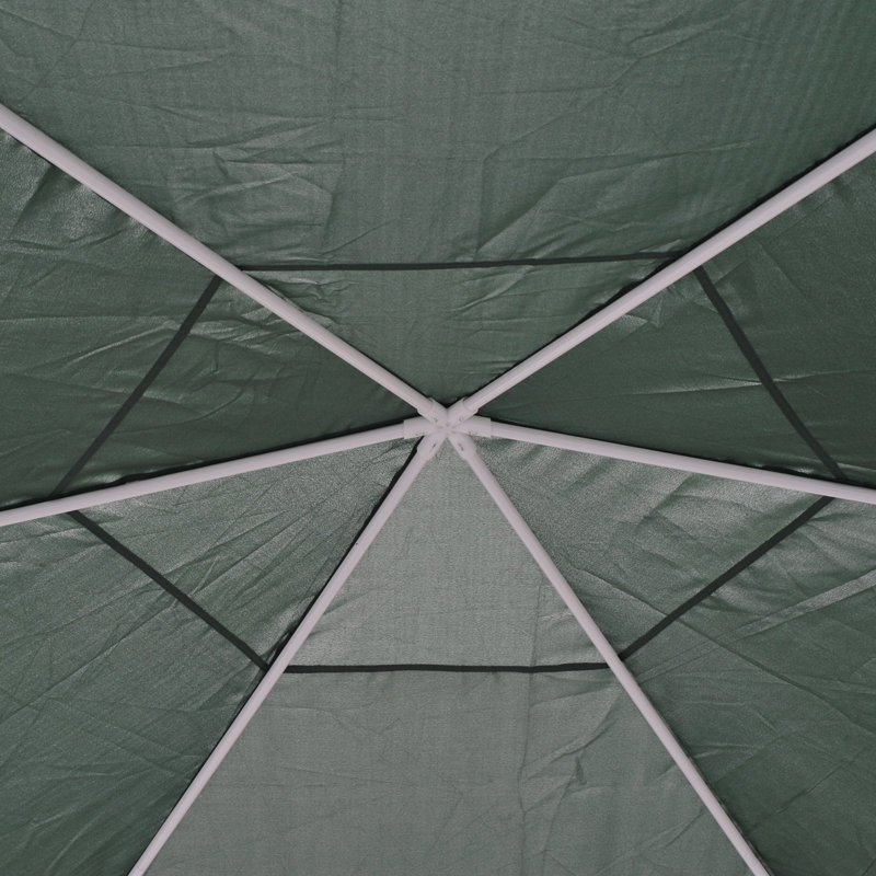 Green Hexagon Steel Frame Outdoor Gazebo with Mesh Screen