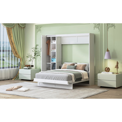 Bed With Brilliant Shelves, Wardrobe, And Gentle Led Size Glowing Relaxing Glow