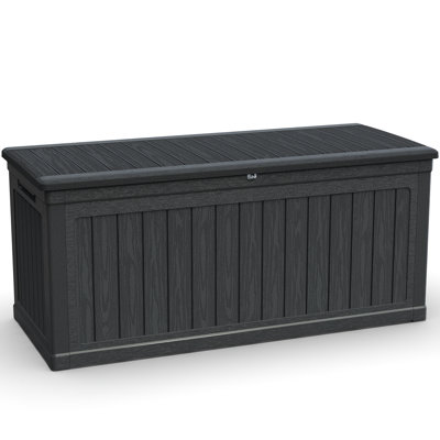 260 Gallon Outdoor Storage Deck Box For Patio Furniture, Cushions, Garden Tools And Sports/pools Equipment, Waterproof Resin, Lockable,black