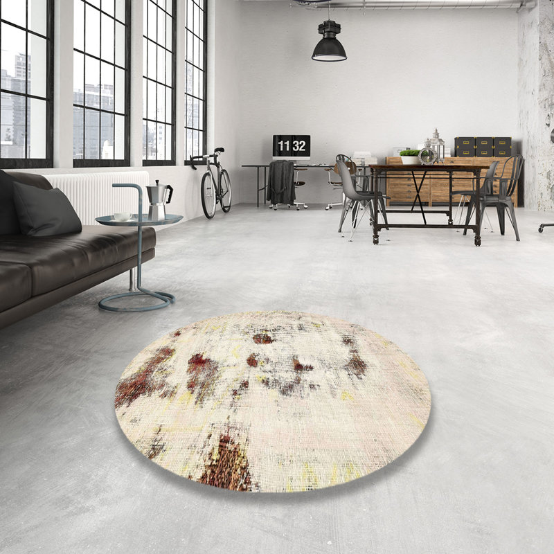 Abstract Indoor Rug, Round 4'