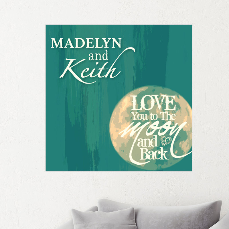 Décalcomanie murale « love you to the moon », H 20 po x l 20 po, Oui