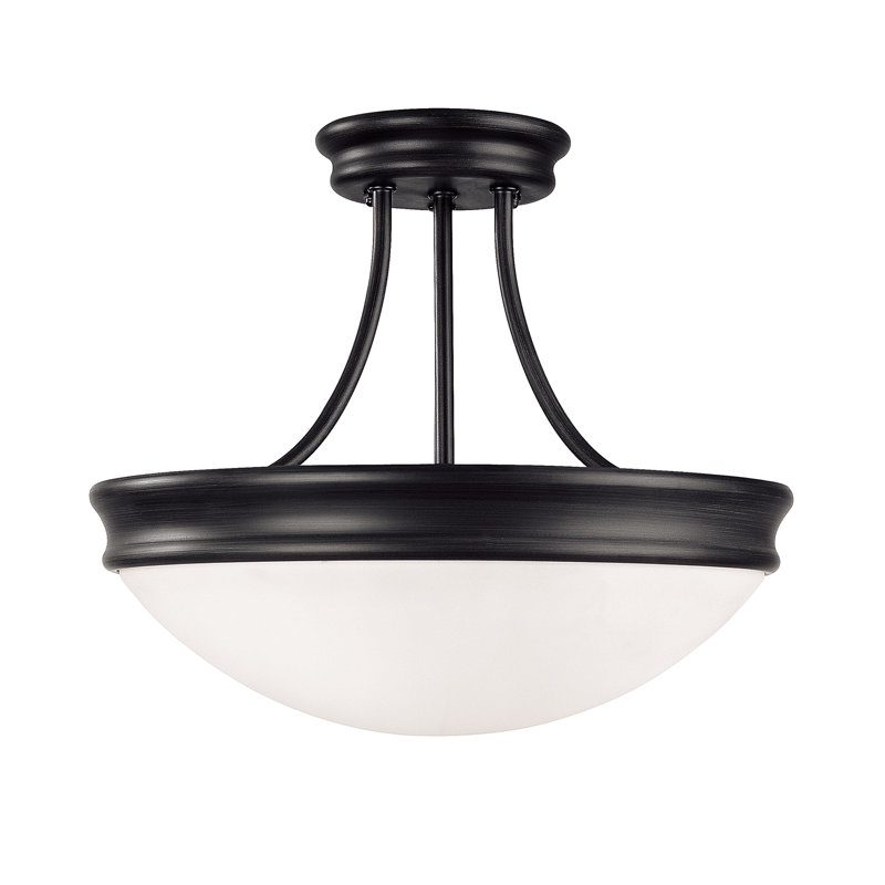Plafonnier semi-encastré 3 lumières, Noir mat