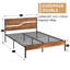 Bed Frame Single Double Size, Metal Platform Bed Frame with Wood Headboard and Footboard, Strong Steel Slats Support, No Box Spring Needed, Easy Assembly-2047722743-2071124734