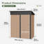 5 ft. W x 3 ft. D Metal Garden Shed Storage Shed with Sloping Roof, Lockable Door & Ventilation-128734261
