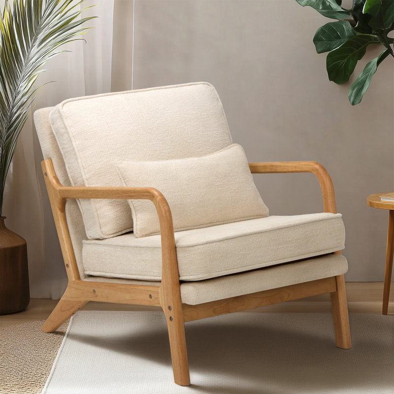 Upholstered Accent Chair, Beige