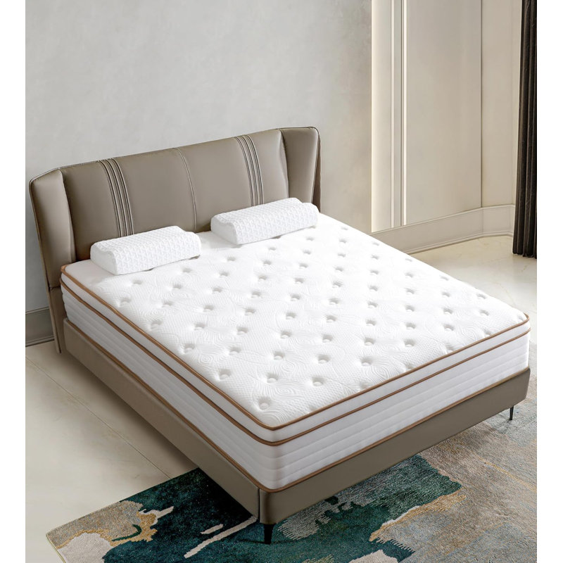 Matelas pour grand lit hybride en mousse à mémoire de forme de 10 pouces dans une boîte, ressorts ensachés individuels respirants, confortables pour soutenir le sommeil et soulager la pression