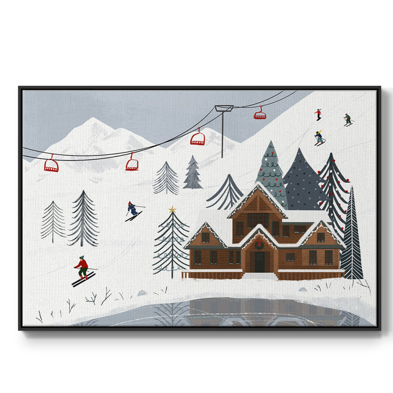 Collection «Ski Slope», toile tendue avec châssis en A, H 27 po x l 41 po x P 2 po, Noir