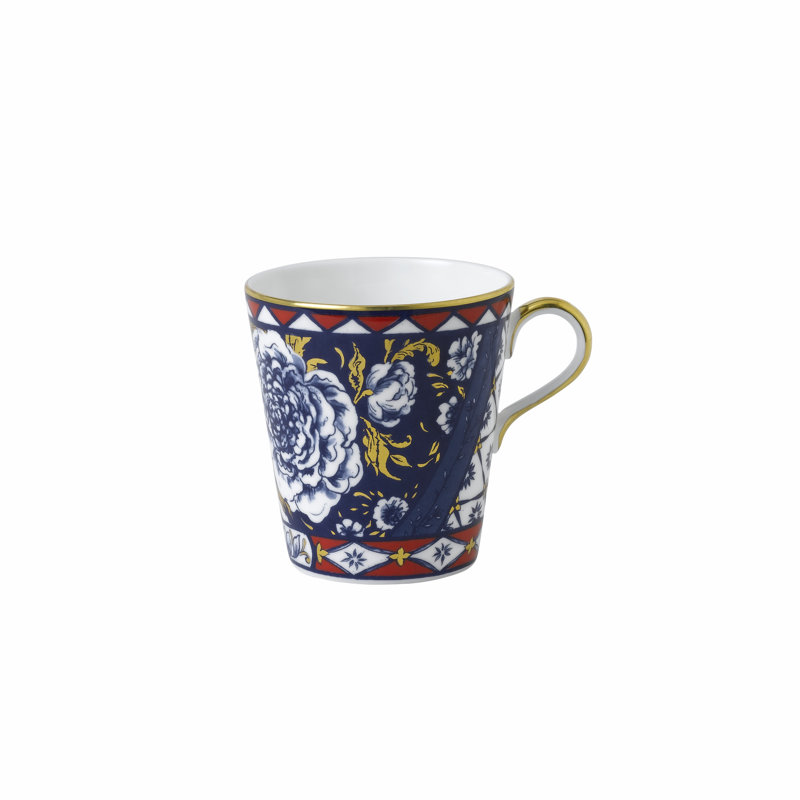 Vic Gard Bone China Coffee Mug, Blue/Red