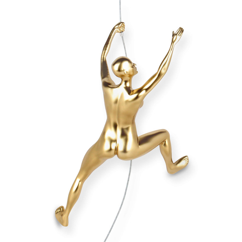 Modern People Wall Decor on Resin, Gold