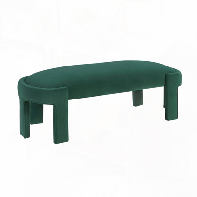 Velvet Fabric  Upholstered Bench