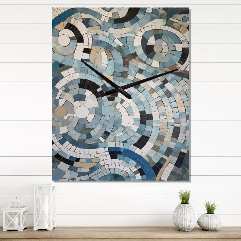 Janellen - Horloges murales mosaïques Boho, H 32 po x l 24 po x P 1 po
