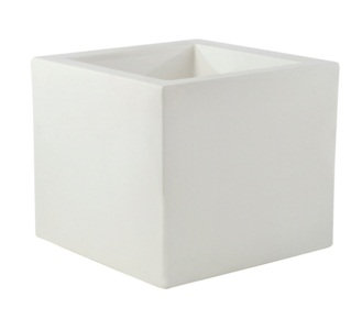 Cube - Resin Pot Planter - Basic, 23.5" H x 23.5" W x 23.5' D, White