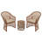 Lustig 2 - Person Patio Conversation Sets with Cushions-1448935587
