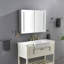 Armoire à pharmacie 40 po x 30 po à DEL avec miroir, douilles, à intensité variable et anti-buée