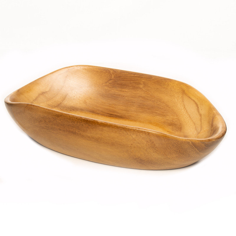 Assiette à apéritif ovale en bois Yakizara