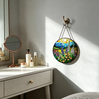 Décoration de fenêtre fenêtre vitrail sauvage