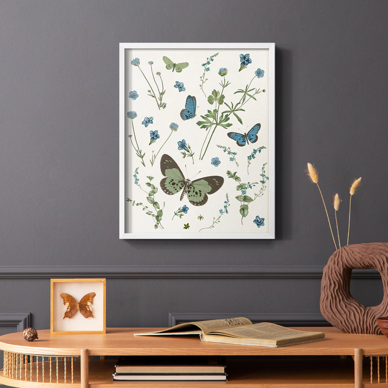 Botanical Page II Framed Print - Solid Wood, 28" H x 22" W, White