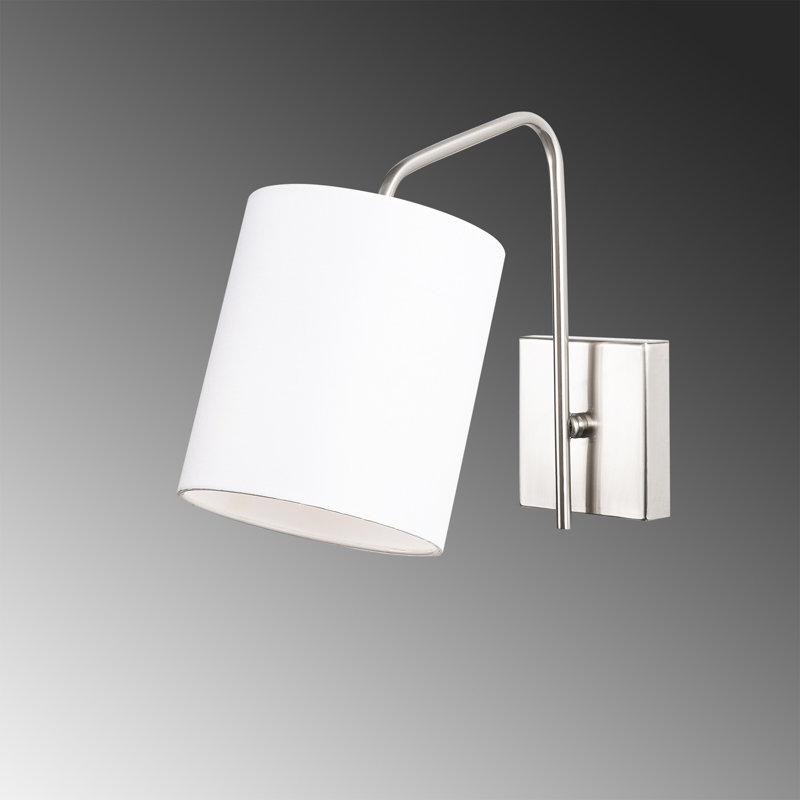 Scandinavian Style Wall Lamp, Nickel & White, 9.8 x 10.6 x 9.4 inches | Durable Metal Body, E27 Socket (Max 40W) | Includes Setup Instructions, IP20 Rated | Modern Home Lighting for Elegance & Functionality