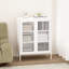 Armoire d'appoint moderne en acier 32 po avec 3 tablettes réglables blanches Amelia-1280351434