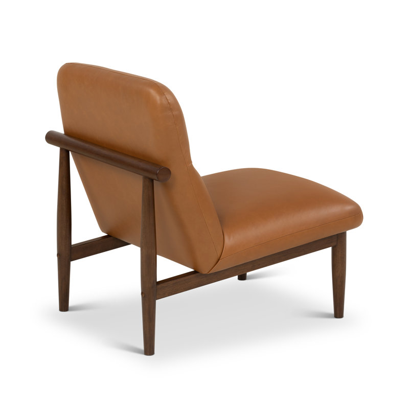 Hudson Leather Accent Chair, Panama Tan Genuine Leather
