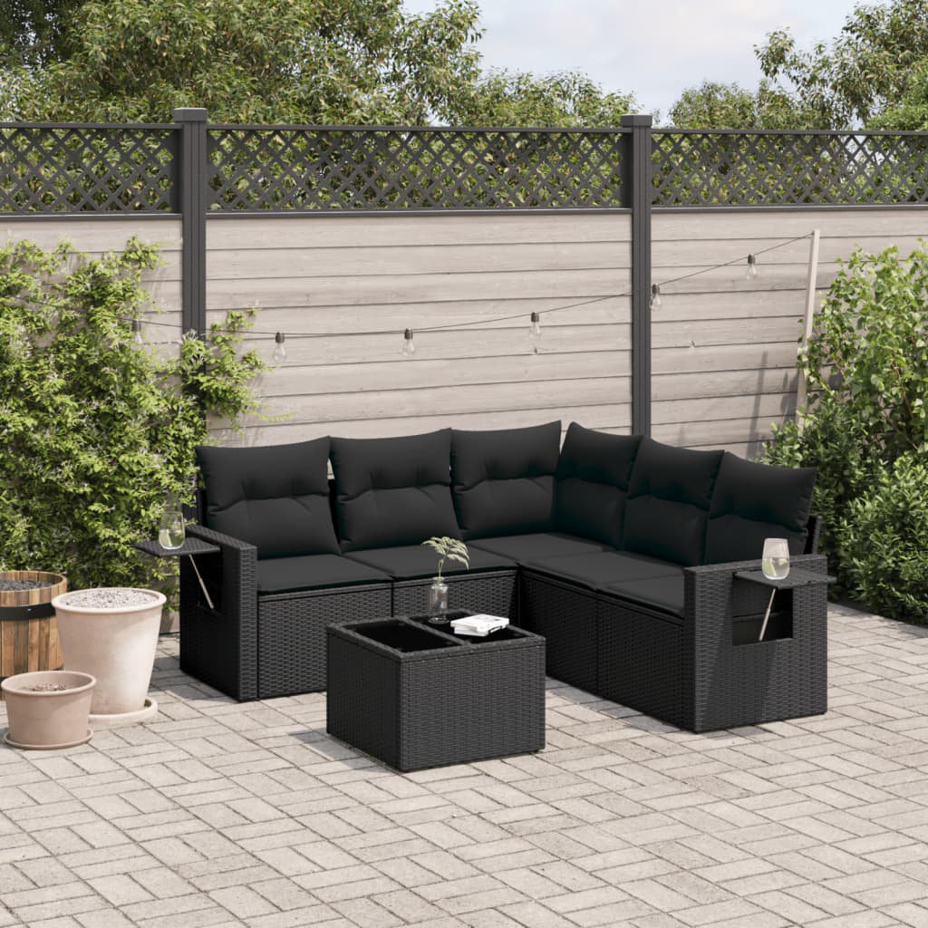 Vidaxl 6-Tlg. Garten-Sofagarnitur Mit Kissen Beige Poly Rattan