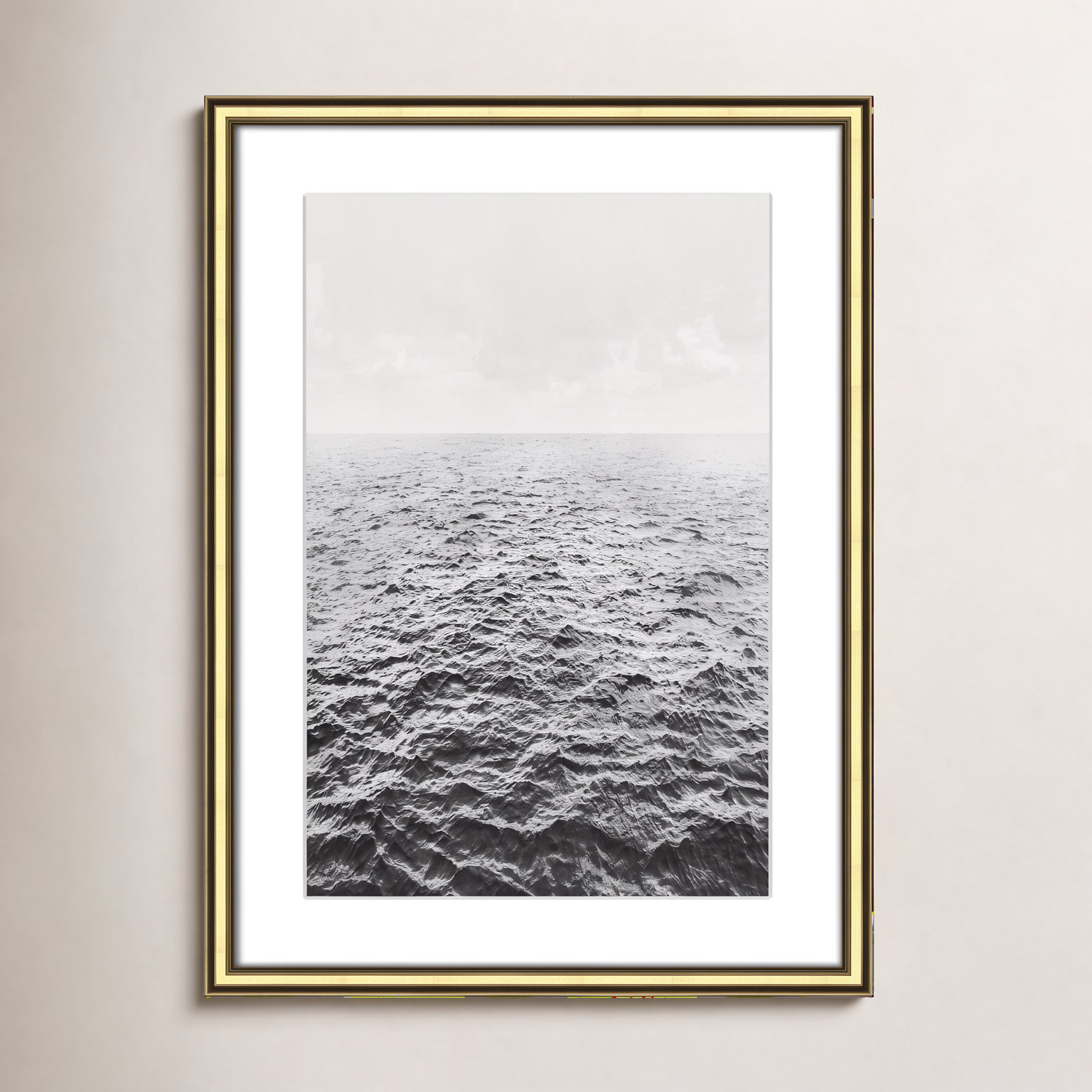 Anali "Rolling in" Print by Mike Calascibetta, 18.25" W x 24.25" H x 0.875" D, Gold