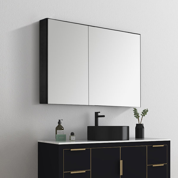 Hokku Designs Jymme 42'' W 36'' H Surface Framed Medicine Cabinet with ...