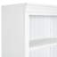 Bibliothèque blanche en bois 5 avec bandes et tablettes réglables, idéale pour les espaces de bureau de vie, éclairage à DEL avec tablettes décoratives beige et jaune, style moderne
