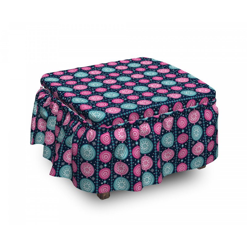 Housse pour repose-pieds cercles floral