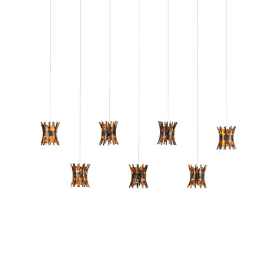 Luminaire suspendu rectangulaire 7 lumières Alsop