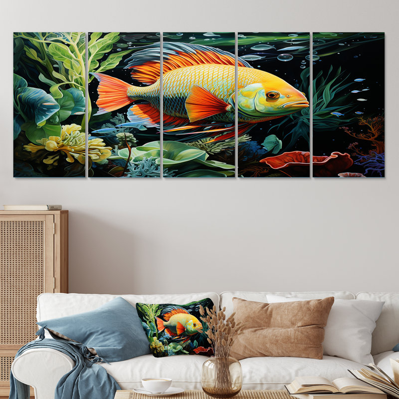 5 pièces d'art mural, H 32 po x l 80 po